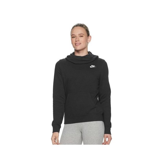 NWT NIKE WOMEN'S PLUS HOODIE SWEATSHIRT BLACK - Picture 1 of 6